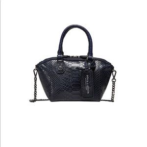Alice + Olivia blue mini Oliver lizard bag
